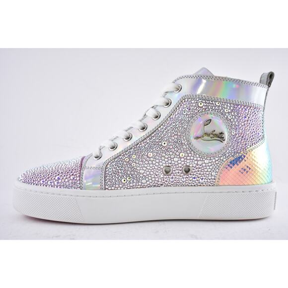 Christian Louboutin Super Louis Strass Flat SD AB Crystal High Top Sneaker 38 - Picture 9 of 12